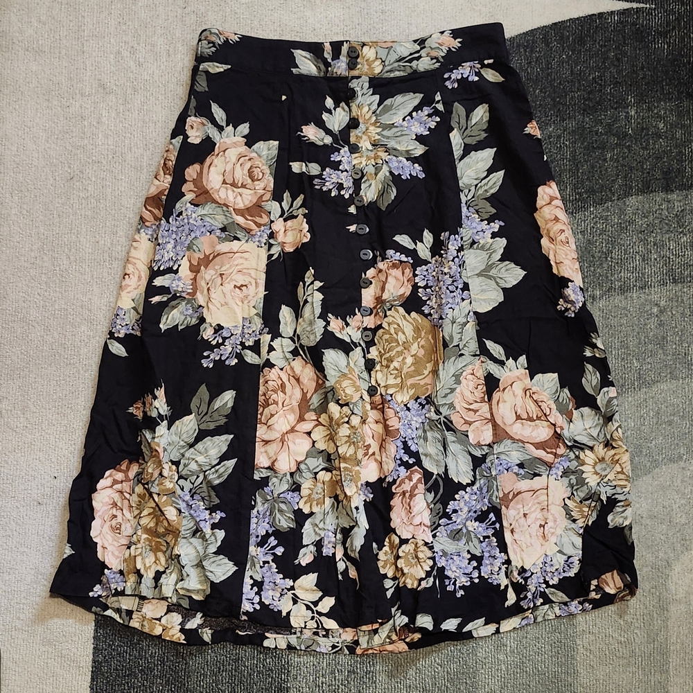 Vintage Express Floral A-Line Skirt - Picture 4 of 8
